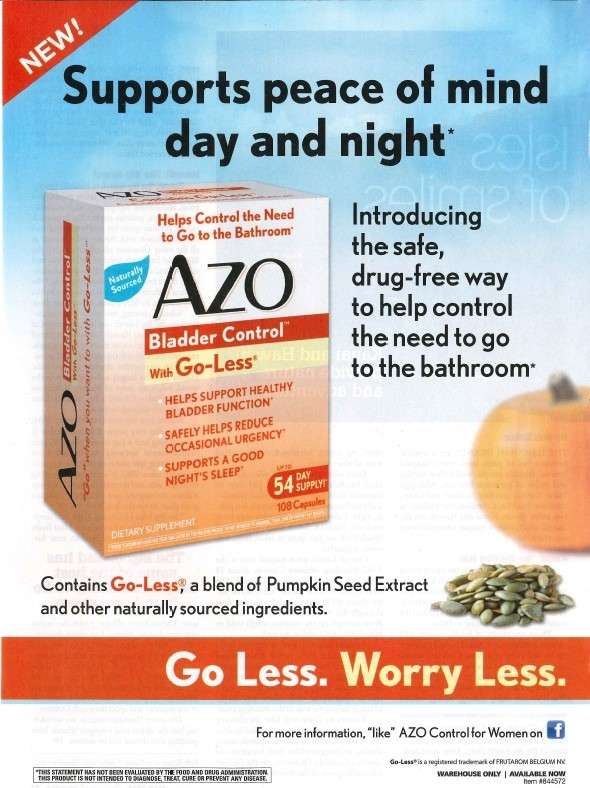Do Azo bladder control supplements relieve urgency to go ...